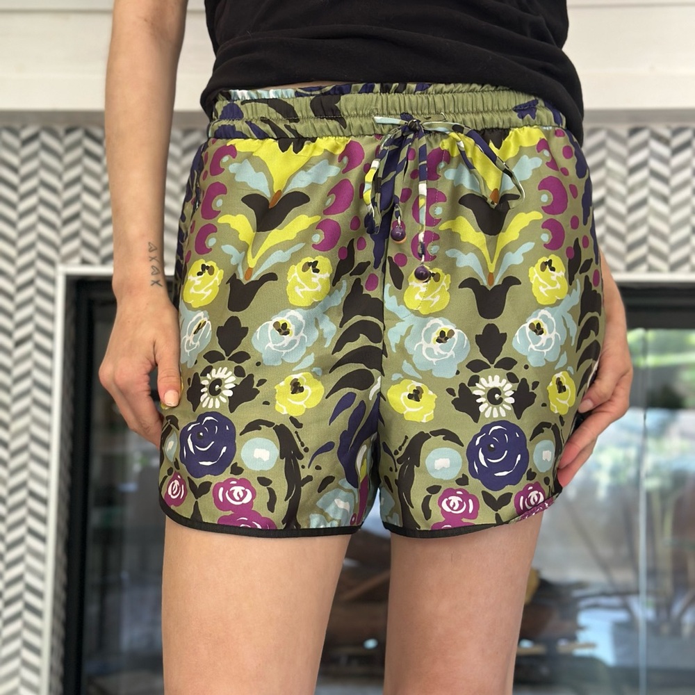 Zara Multicolor Floral Athletic Shorts